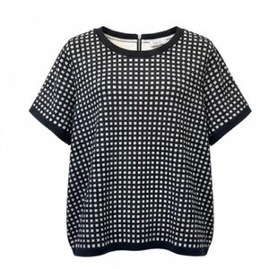 Calvin Klein Plus Size Black and White Checkered Women's Top